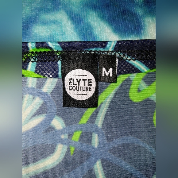 NWT Lyte Couture Blue,Green And White SnakeSkin Textured Sleeved Rave Set ~ Sz M - Picture 6 of 6